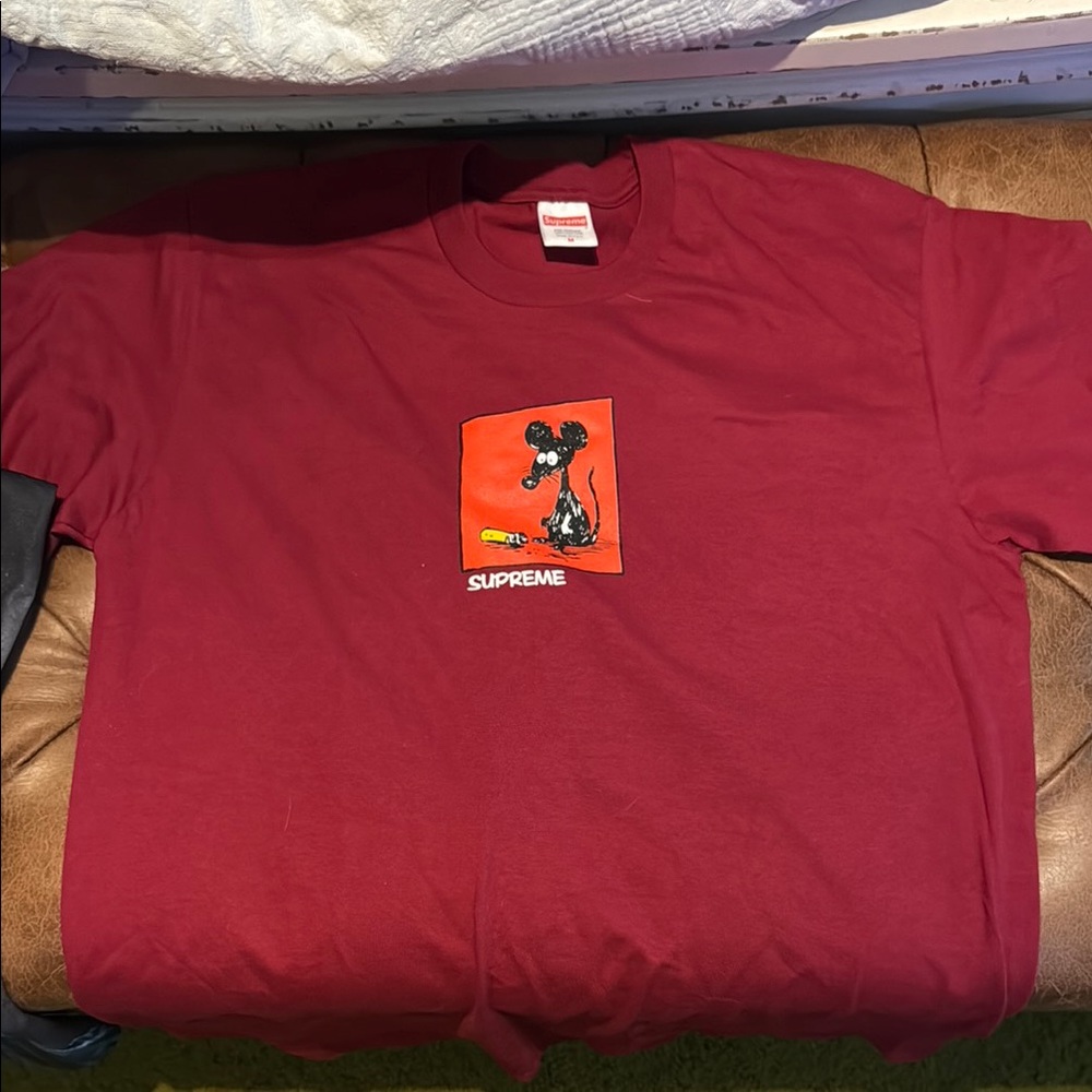 Supreme Burgundy Cartoon Graphic Tee